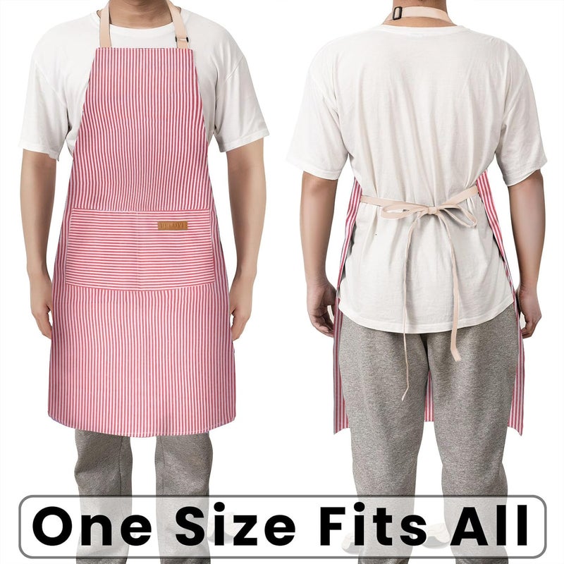 BeLuyi Adjustable Bib Apron with 2 Pockets Chef Cooking Kitchen Restaurant Aprons for Women Men - Image 5